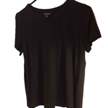 J,Jill T-Shirt Women&#39;s S Black Geometric Short Sleeve Jewel Neck Stretch... - £12.63 GBP