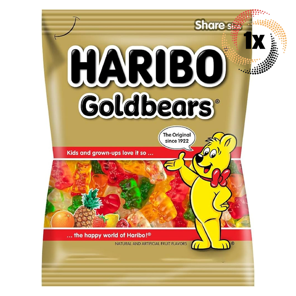 1x Bag Haribo Goldbears Assorted Flavor Fat Free Share Size Gummi Candy ... - $10.00