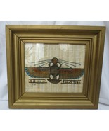 Egyptian Winged Scarab Painting Papyrus Paper Old Wood Framed Signed - £59.76 GBP