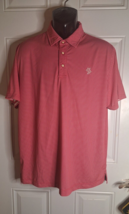 Men&#39;s Robert Graham Red Short Sleeve Polo Large Shirt Turtle Creek Golf Club - £22.40 GBP