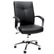 OFM Black Leather Conference Office Ergonomic Desk Chair Adjustable Tilt Recline - £117.95 GBP