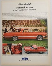 1966 Print Ad The 1967 Ford Fairlane Ranchero Car with Pickup Bed  - £13.14 GBP