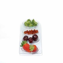 12 Plastic Clear 9.5&quot;&quot; Appetizer 4 Connected Oval Plates Disposable Party Home - £7.38 GBP