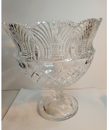 Crystal Pedestal Punch Bowl 12&quot; Tall - $101.71 CAD