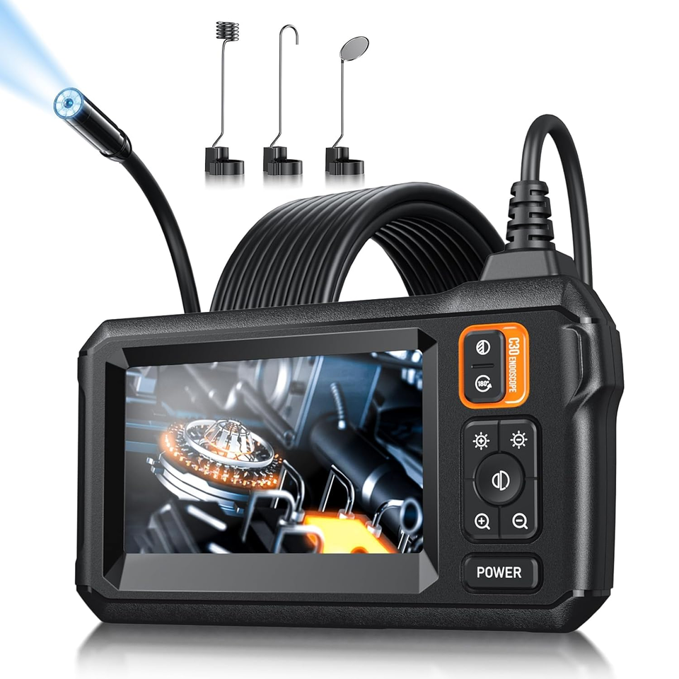 Endoscope Camera with Light - Inspection Borescope Camera with 4.3&quot; IPS ... - $64.51