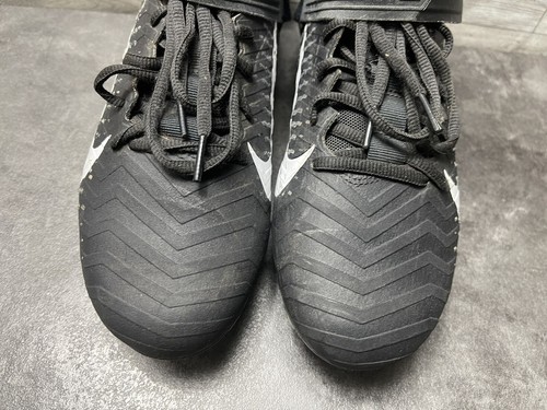 Nike Football Cleats Men 9M Alpha Menace Pro 2 Shoes Black Leather Mid Top Strap Item image 5
