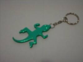 Green  Anodized Gecko Lizard Alloy Keychain Keyring 4.5&quot; Total Length US... - $6.95