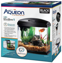 Aqueon LED MiniBow 1 SmartClean Desktop Aquarium Kit in Black - £47.36 GBP