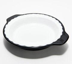 KitchenAid 9&quot; Round Casserole Or Deep Dish Pie Plate Black/ White. - £17.30 GBP