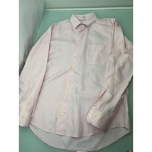 Peter Millar Crown Soft Men Shirt Silk Cotton Pink Long Sleeve Button Up Large L - £23.44 GBP