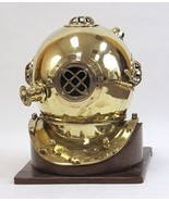Brass Diver Helmet with Wooden Base Mark V Mod-1 - $351.62 CAD