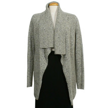 Eileen Fisher Dark Pearl Gray Donegal Wool Mohair Tweed Cardigan Jacket L - £167.85 GBP