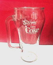  Coca-Cola Enjoys Coke Vintage Clear Glass Mug with Handle Libbey Canada 16 Oz. - £4.66 GBP
