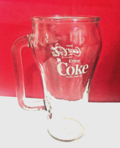  Coca-Cola Enjoys Coke Vintage Clear Glass Mug with Handle Libbey Canada... - £4.75 GBP