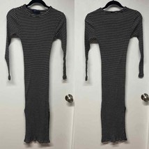 French Connection Black White Striped Long Sleeve Midi Dress Womens Size... - £22.15 GBP