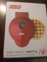 Dash Mini 4&quot; Waffle Maker Non Stick  350 Watts Red Brand New! - £2.99 GBP