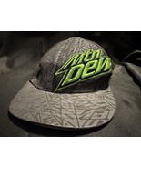Vintage 2011 Mountain Dew Black Fitted Hat Green Logo Graphic Brim PepsiCo - $26.00 CAD