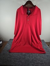 PGA TOUR Men&#39;s Airflux Solid Short Sleeve Golf Polo Shirt Red, Size XXL - £14.89 GBP