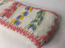 Pretty Pachamama Cream Floral 100% Wool Winter Headband - $19.25