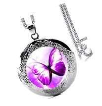 Boutique Silver Tone Beautiful Purple Butterfly with - £43.25 GBP
