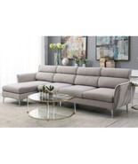 Esher L-Shape  Convertible Sectional Sofa Couch in Flannel Fabric - £931.74 GBP