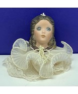 Porcelain doll head bust lace victorian dress antique mcm betty ornament... - $23.71