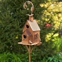 Zaer Ltd. Copper Colored Multi-Birdhouse Stakes, Room for 2 Bird Families in Eac - £96.11 GBP