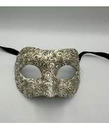 Masquerade mask for men. Luxury Colombina Venetian Mask in silver, masqu... - $59.00