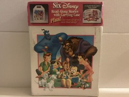 Disney Read-Along Book Case with 3 Cassette Tapes and 6 Story Books Vintage - $58.30