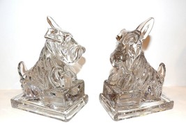 Fabulous Vintage Pair Of Cambridge Glass Scottie DOG/SCOTTISH Terrier Bookends - £154.81 GBP