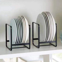 2PCS Plate Holders Organizer , Metal Dish Storage Dying Display Rack for Cabinet - £19.89 GBP