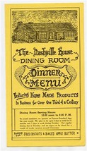 The Nashville House Dining Room Dinner Menu Brown County Indiana 1990&#39;s - £14.24 GBP