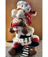 Avon Plush 18” Talking Lighted Stacked Snowmen Christmas Holiday Winter ... - $67.17 CAD