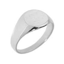925 Pure Sterling Silver Round Engravable Men&#39;s Signet Ring - £36.43 GBP