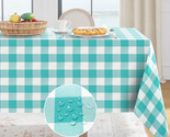 Gingham Checkered Rectangle Tablecloth 60 X 84 Inch - Waterproof Buffalo... - $33.50