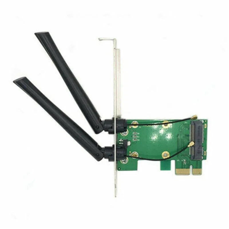 House Home Wireless Card Wifi Mini PCI-E Express To PCI-E Adapter With 2 Antenna - £19.98 GBP