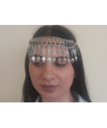 Black Onyx Pomegranate Forehead Silver Plated Drop, Armenian Headpieces ... - $78.65 CAD