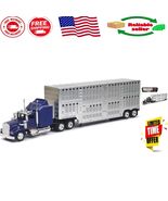 High-Quality 1:43 Diecast Kenworth W900 with Livestock Trailer for Displays - $996.82 MXN