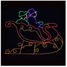 Christmas Victorian Sleigh Ride Outdoor LED Lighted Decoration Steel Wireframe - £718.44 GBP