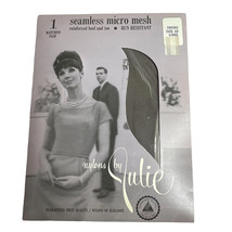 Vintage NOS 1960&#39;s Nylons by Julie Seamless Micro Mesh Smoke Size 10 L - £9.51 GBP