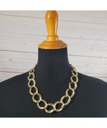 Vintage Signed Kenneth Cole NY Chunky Gold Tone Double Link Chain Necklace - $40.43 CAD