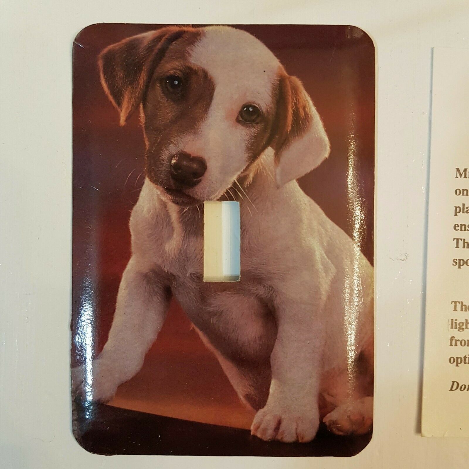My Mother&#39;s Switch Plate Cover Puppy Dog Single Mini Art Print bonded on... - $3.95