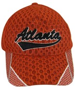 Atlanta Men&#39;s Summer Mesh Curved Brim Adjustable Baseball Cap RED - £11.95 GBP
