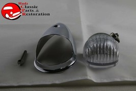 Guide Style Headlight Chrome LED Turn Signal Marker Light Housing Clear Lens - £37.99 GBP