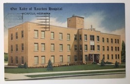 Our Lady of Lourdes Hospital Norfolk Nebraska Vtg Linen PC Posted 1959 - £11.85 GBP