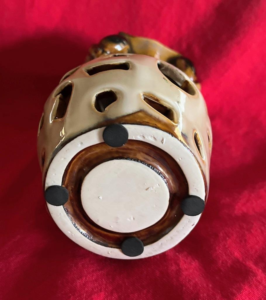 Vintage 1990’s Kirkland’s Ceramic Snowman Caroler Tea Light Holder 6.5" Tall Item image 5
