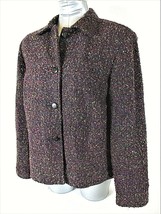 Sag Harbor womens Sz 12  L/S purple button up FULLY LINED jacket (W)pm - £8.43 GBP