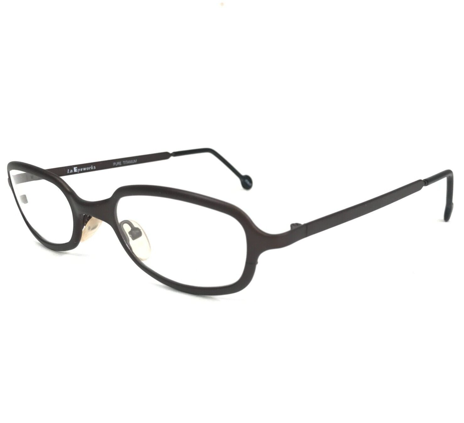 Primary image for Vintage la Eyeworks Eyeglasses Frames PUFFER 544 Matte Brown Oval 46-22-135