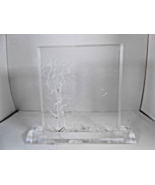 VINTAGE Reverse Carved Lucite Acrylic Owl in Tree  Sculpture Block Boy F... - €15,67 EUR