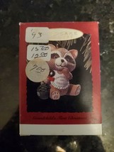 Hallmark Keepsake Ornament 1993 Grandchild&#39;s 1ST Christmas Raccoon Holiday Box - £11.45 GBP